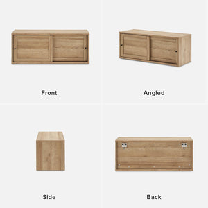 Floating TV Shelf with Wall-Mounted Display & Storage Shelves