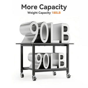 2-Tier Rolling Printer Stand with Lockable Wheels