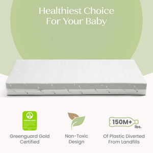 Breathable 2-Stage Crib & Toddler Mattress | Waterproof, Machine Washable