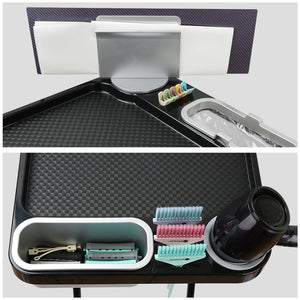 Folding Salon Rolling Tray with Wheels
