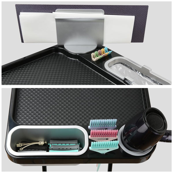 Folding Salon Rolling Tray with Wheels