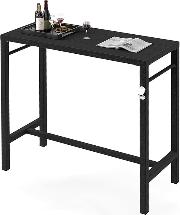 Outdoor Bar Table – Counter Height Pub Table with Bottle Opener