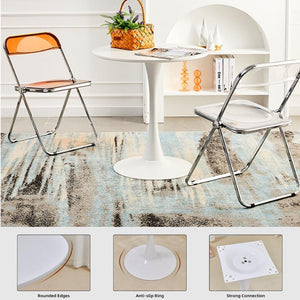 Round Tulip Dining Table – Mid-Century Modern, MDF Top, Metal Base