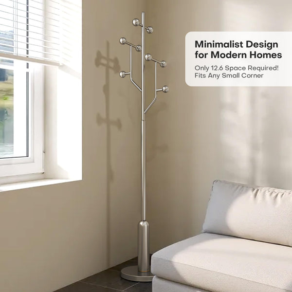 Freestanding Coat Rack with Marble Base