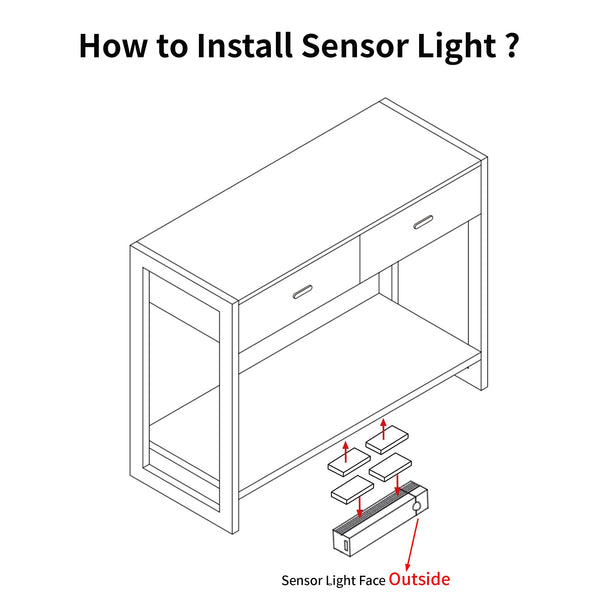 Console Table with Motion Sensor Light & Storage Drawers