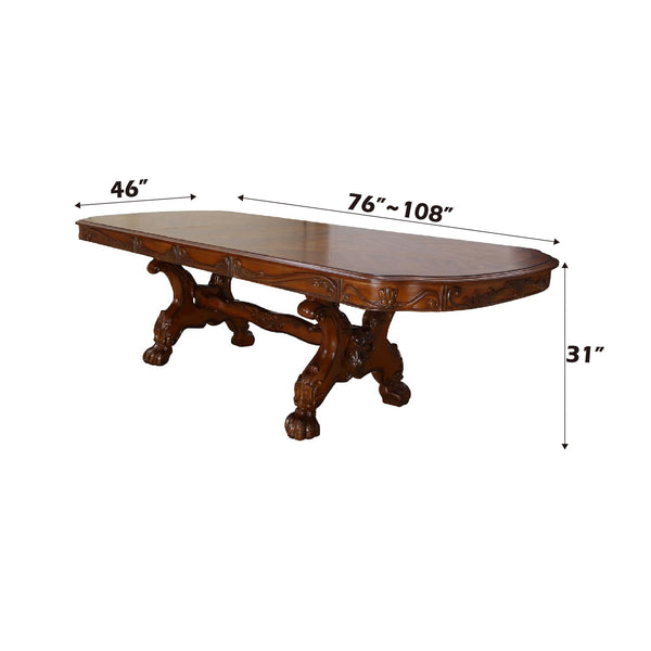 9-Piece Formal Dining Set – Extendable Pedestal Table & 8 Upholstered Chairs