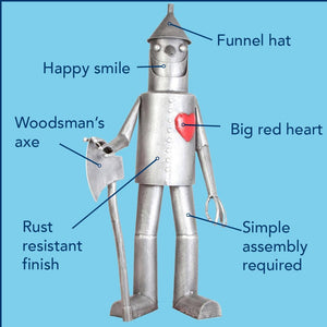 Tin Woodsman Metal Garden Statue – Whimsical Outdoor Yard Art