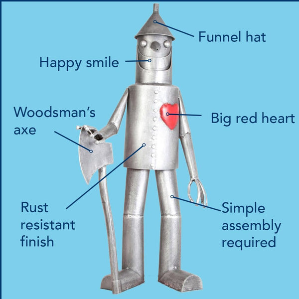 Tin Woodsman Metal Garden Statue – Whimsical Outdoor Yard Art