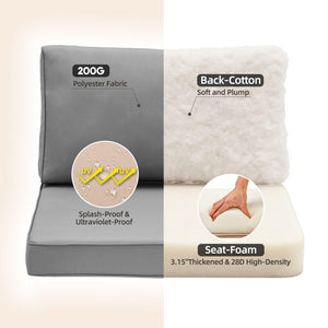 14-Piece Outdoor Patio Cushion Set with Removable Covers