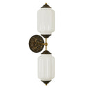 Vintage Milk Glass Bathroom Vanity Wall Sconce – Dimmable, Vertical or Horizontal Mount