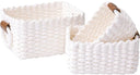 Woven Storage Basket Set of 3 - Paper Rope Shelf Organizer Bins