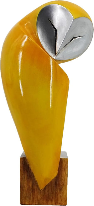 Resin Owl Sculpture – 15-Inch Handmade Home Decor Statue