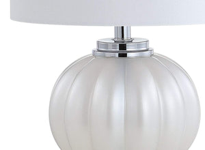 17.5" Ribbed Glass Crystal Table Lamp
