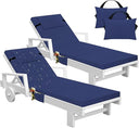 Waterproof Chaise Lounge Cushions with Headrest – Set of 2