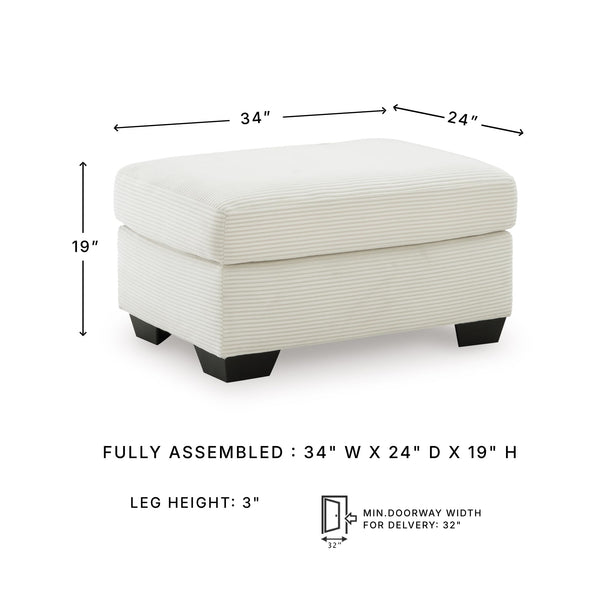 Contemporary Rectangular Upholstered Ottoman – White