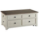Lift-Top Coffee Table with Storage – Rustic Farmhouse Two-Tone