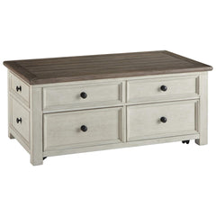 Lift-Top Coffee Table with Storage – Rustic Farmhouse Two-Tone