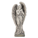 Large Outdoor Angel Garden Statue – 34 Inch Resin Concrete Finish