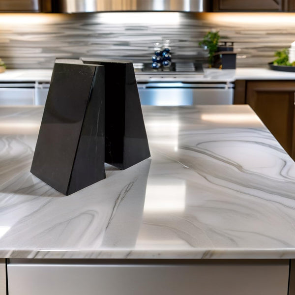 Polished Marble Triangular Bookends
