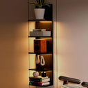 5-Tier Floating Wall Shelf Unit with LED Light