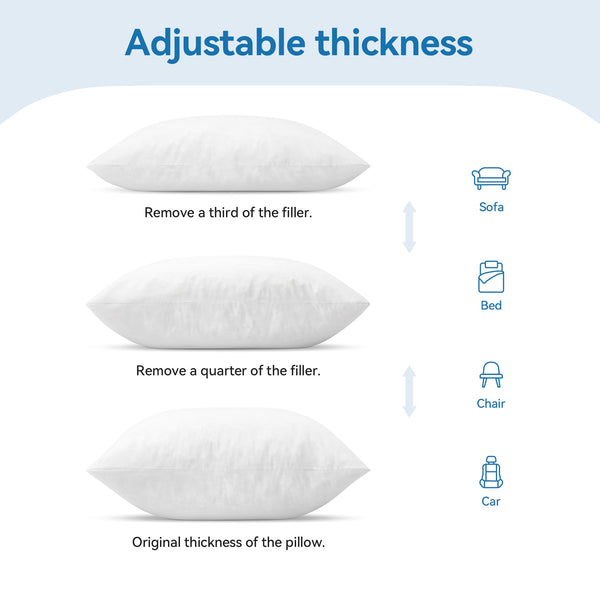 Shredded Memory Foam Throw Pillow Inserts (Pack of 2)