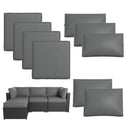 Breezestival Patio Furniture Replacement Cushions for Outdoor Furniture Set of 4, Thick Patio Sofa Cushions for Outdoor Furniture, 9-Piece Splashproof Fade Resistant Cushions for Outdoor Couch, Grey
