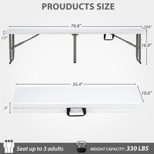 6ft Folding Bench with Carrying Handle & Lock