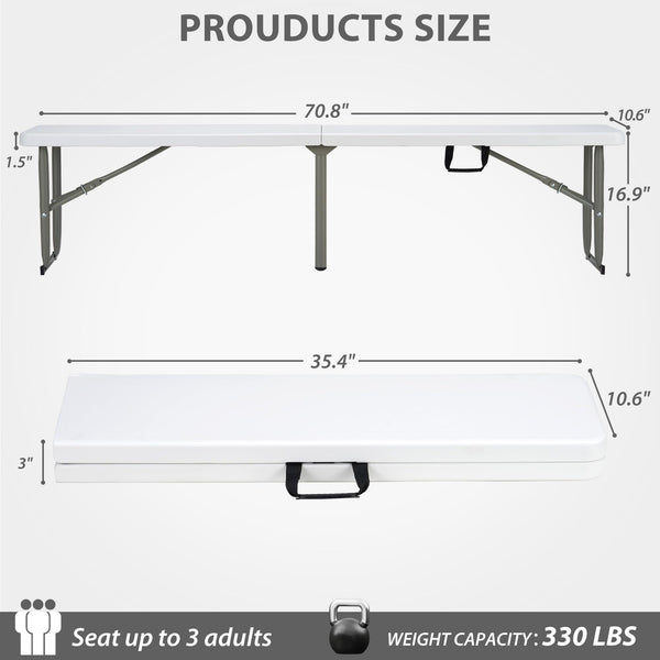 6ft Folding Bench with Carrying Handle & Lock
