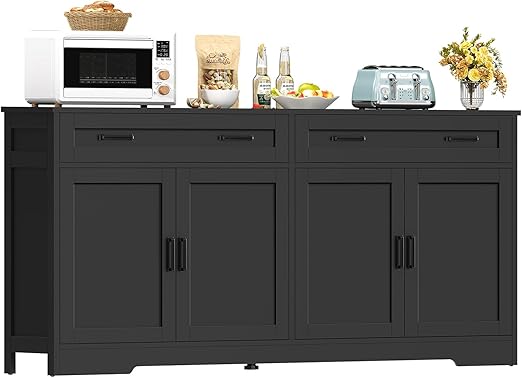 Buffet Cabinet with Storage, Drawers & Adjustable Shelves
