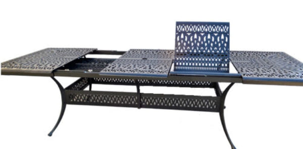 11-Piece Outdoor Cast Aluminum Extendable Dining Set – Antique Bronze