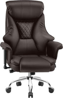Big & Tall High-Back Leather Office Chair with Adjustable Lumbar Support