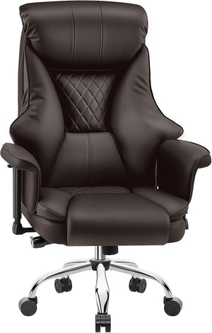 Big & Tall High-Back Leather Office Chair with Adjustable Lumbar Support