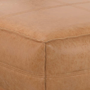 Extra Large Square Faux Leather Pouf Ottoman