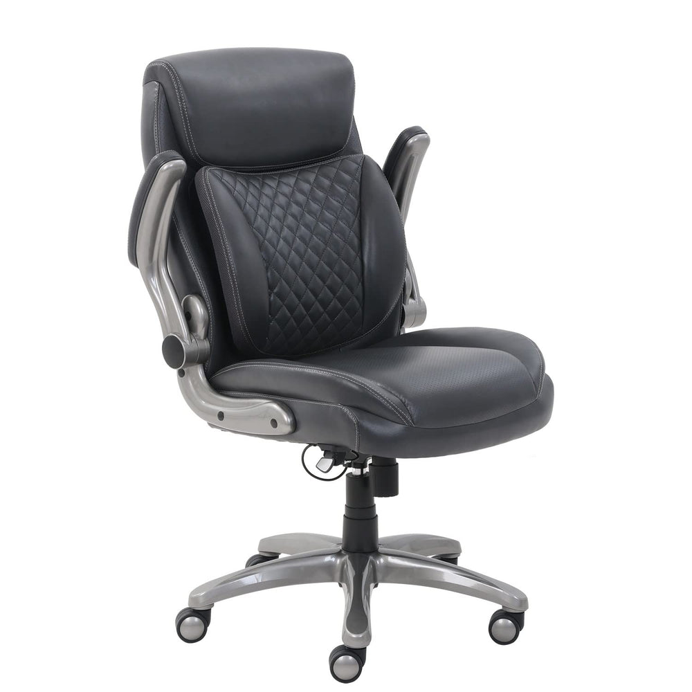 Ergonomic Executive Office Chair with Lumbar Support & Flip-Up Armrests