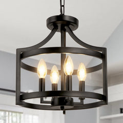 4-Light Farmhouse Chandelier Semi Flush Mount Ceiling Light