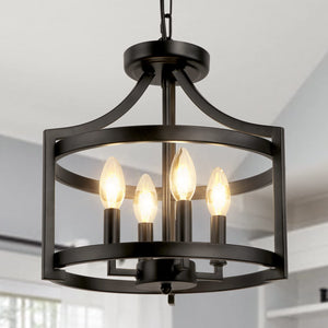 4-Light Farmhouse Chandelier Semi Flush Mount Ceiling Light