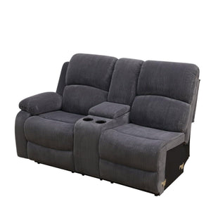 L-Shaped Reclining Sectional Sofa with Storage Console & Cup Holders