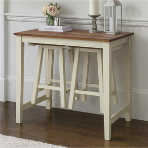 3-Piece Counter Height Bistro Table Set with Saddle Stools