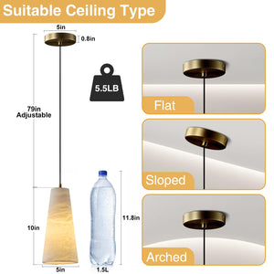 Alabaster Pendant Light – Natural Stone Ceiling Fixture