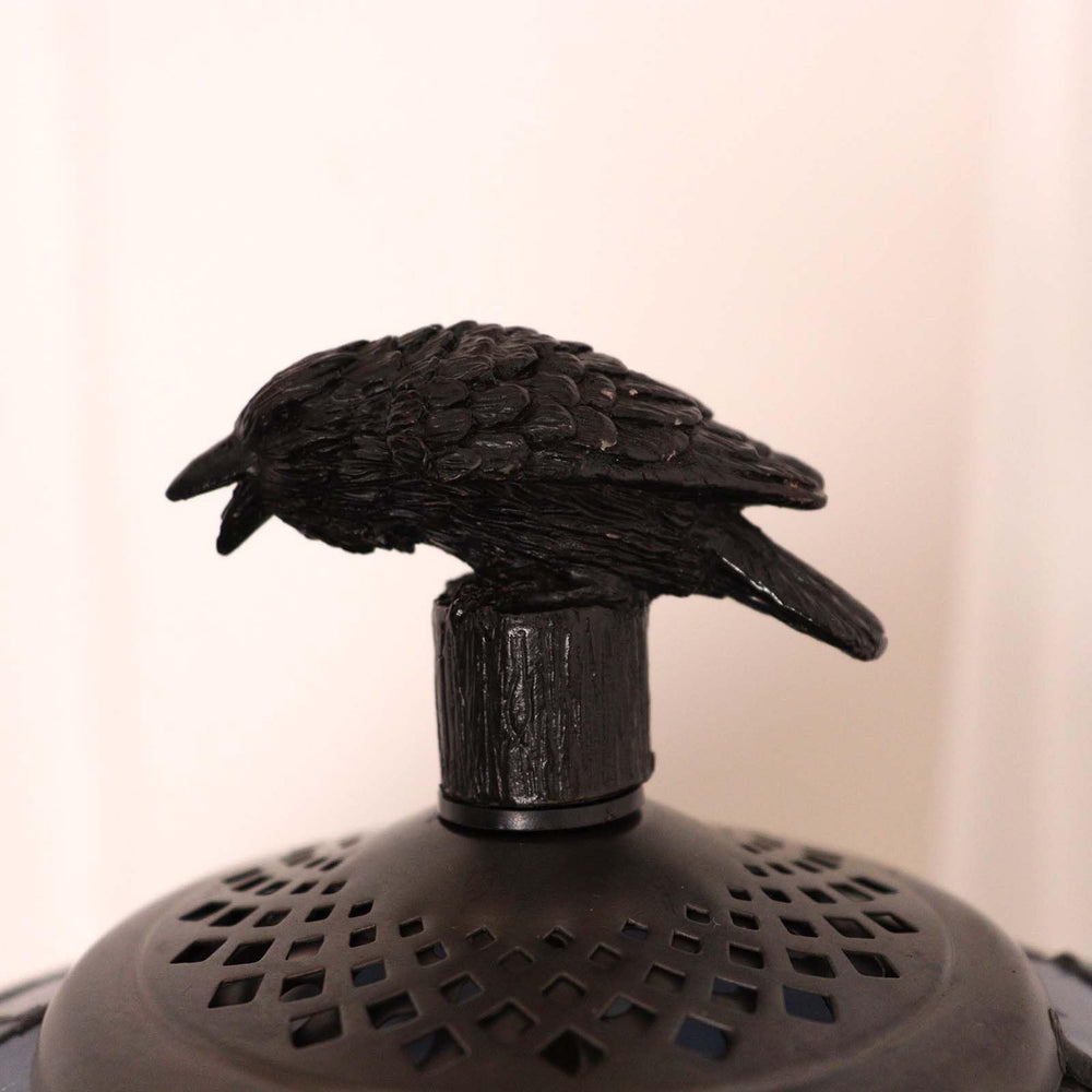Gothic Raven Tiffany Stained Glass Floor Lamp