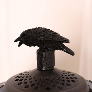 Gothic Raven Tiffany Stained Glass Floor Lamp