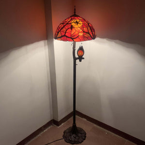 Tiffany Style Stained Glass Floor Lamp – Ravens & Moon
