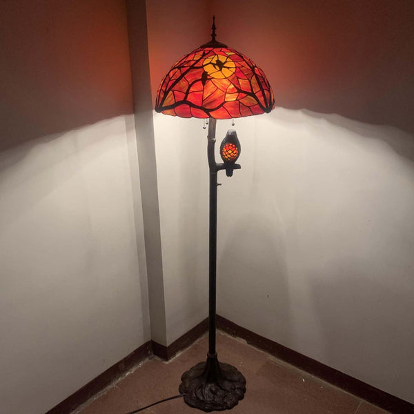 Tiffany Style Stained Glass Floor Lamp – Ravens & Moon