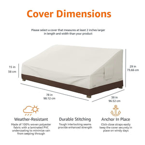 3-Seater Deep Lounge Sofa Outdoor Patio Furniture Cover