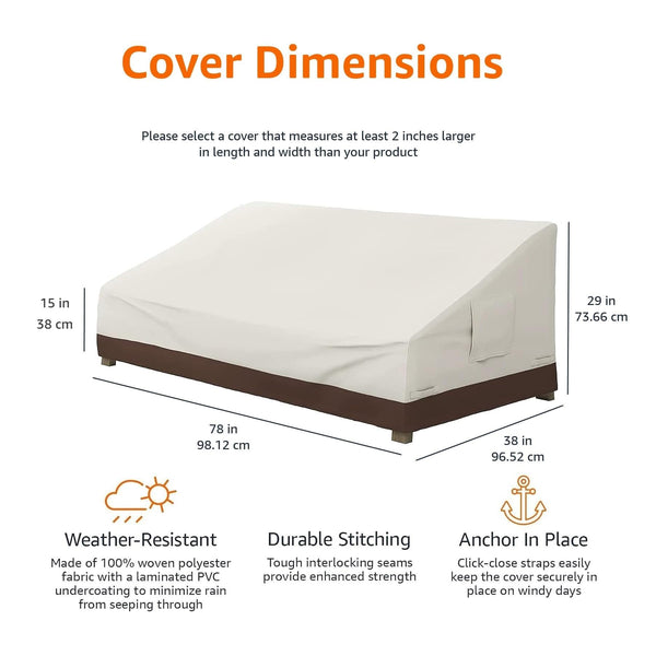 3-Seater Deep Lounge Sofa Outdoor Patio Furniture Cover