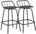 Outdoor Swivel Bar Stools 30 Inch, Set of 2 – Metal Barstools with Backrest & Footrest, 360° Rotating