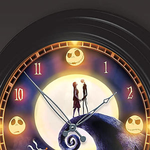 Nightmare Before Christmas Illuminated Atomic Wall Clock – Black Metal, Outdoor