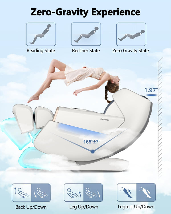 SL Track Full Body Massage Chair with Zero Gravity & Auto Extend Footrest