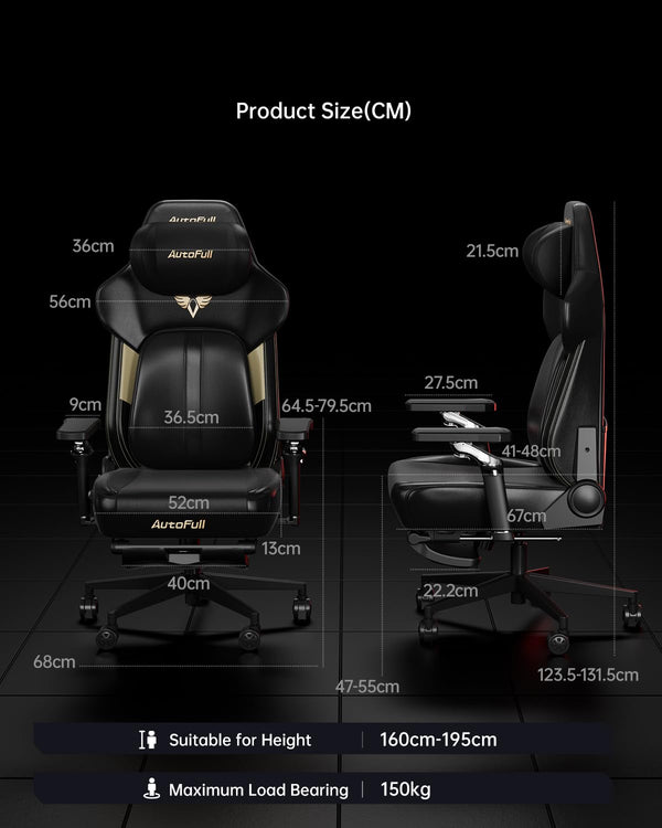 Ergonomic Gaming Chair with Lumbar Support, Massage & Heated Seat