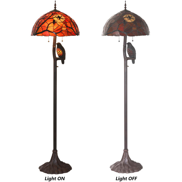 Tiffany Style Stained Glass Floor Lamp – Ravens & Moon